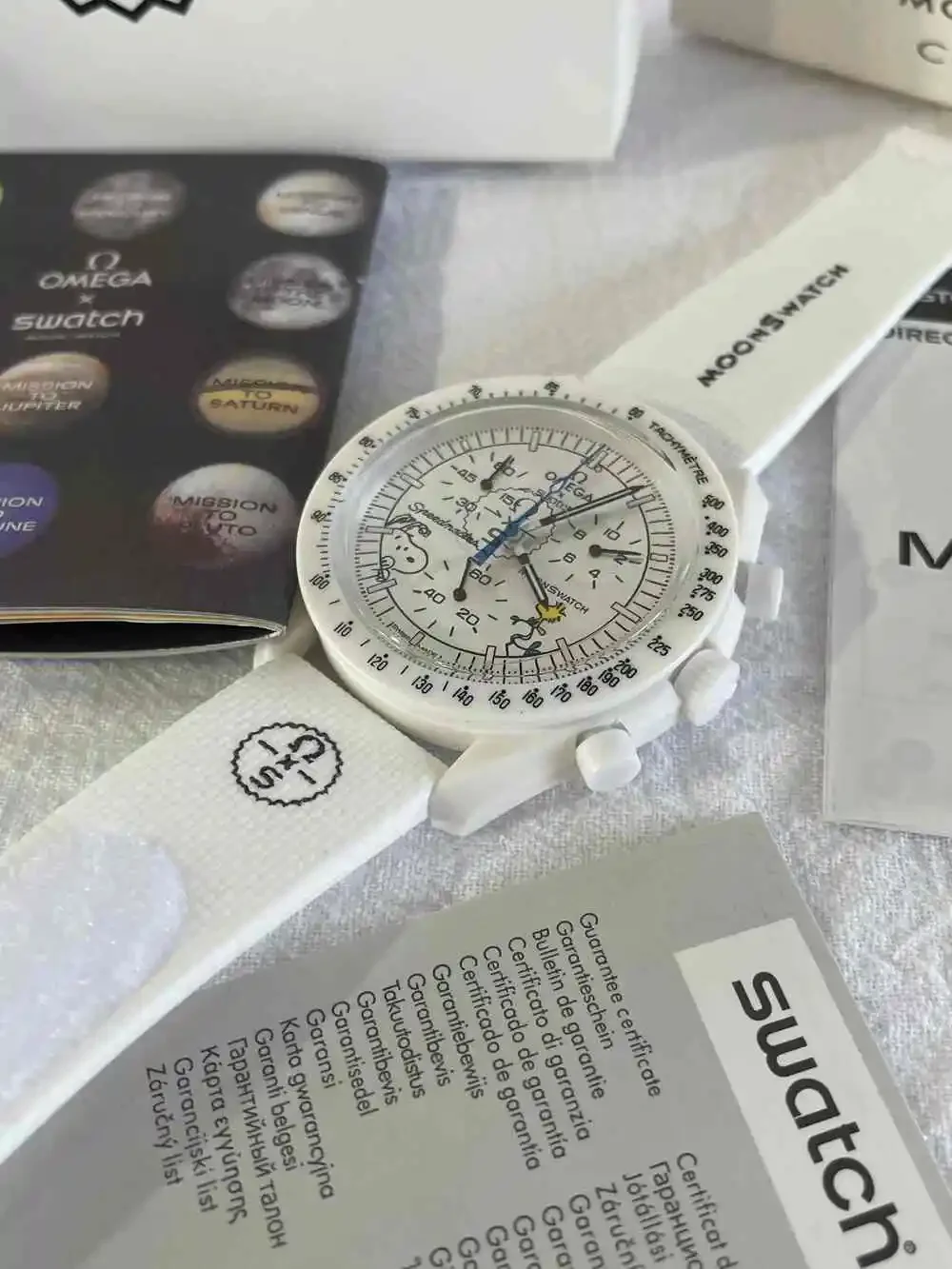 NWT Swatch x Omega Bioceramic MoonSwatch Mission to the Moonphase Watch White